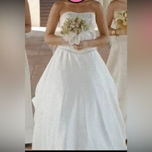 Ginza Collection Two 2 Piece Beaded Strapless  Vibtage Y2K Wedding sGown Ivory